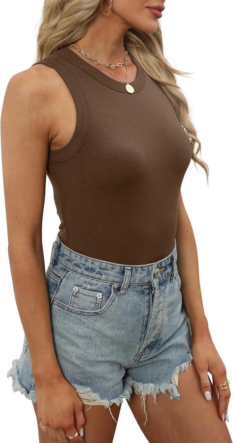 imagePlus Size Tops for Women Summer 2025 Crew Neck Workout Undershirt Casaul Shirts Black White Brown 2XL