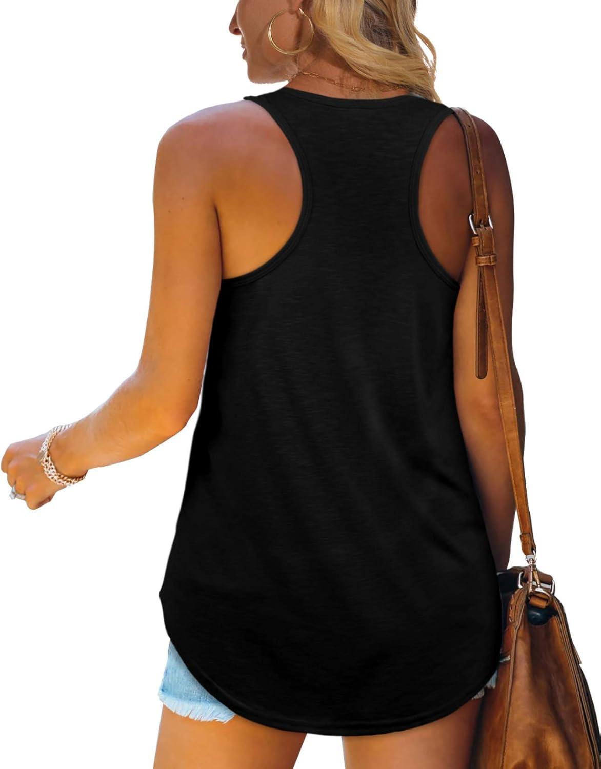 imageWomens Tank Tops Racerback Loose Shirts for Women Summer01black