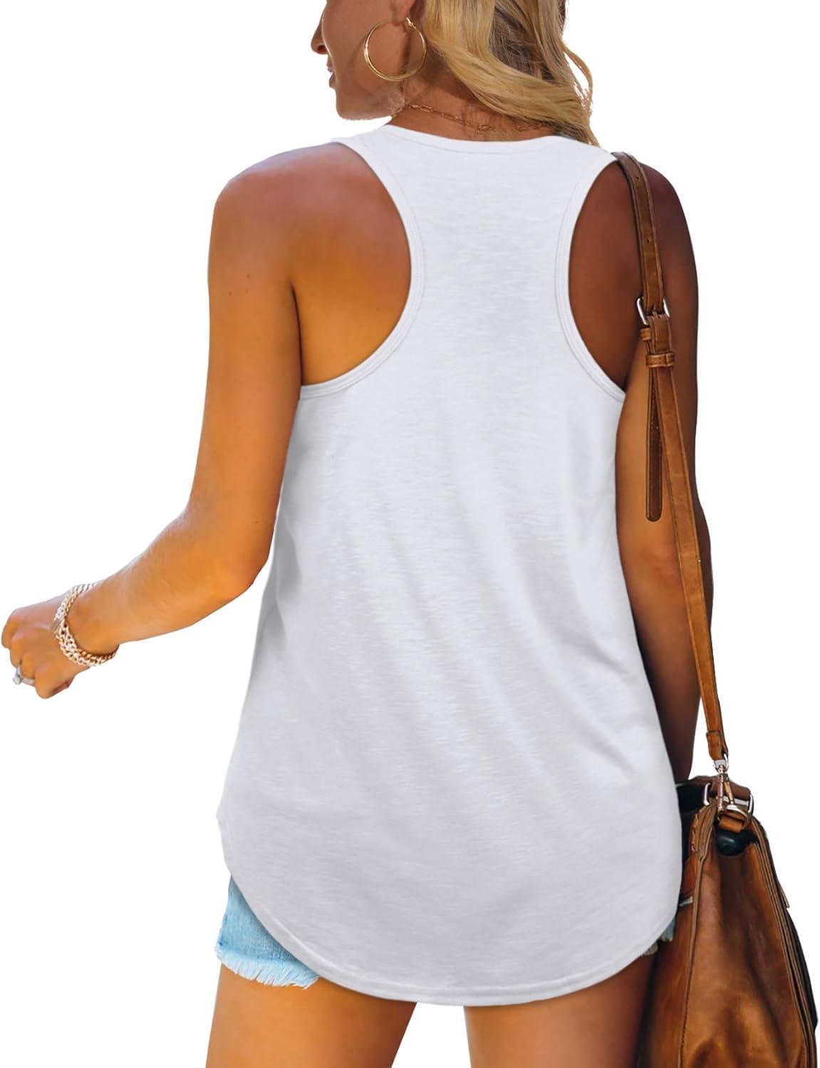imageWomens Tank Tops Racerback Loose Shirts for Women Summer02white