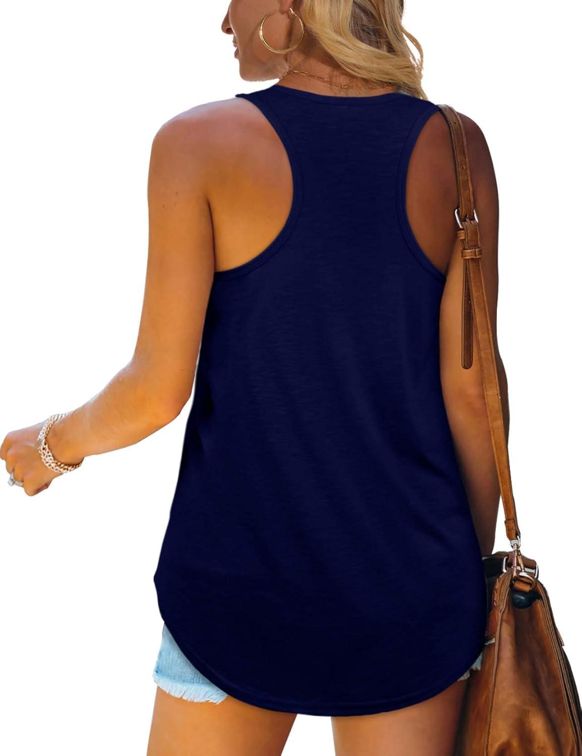 imageWomens Tank Tops Racerback Loose Shirts for Women Summer06navyblue