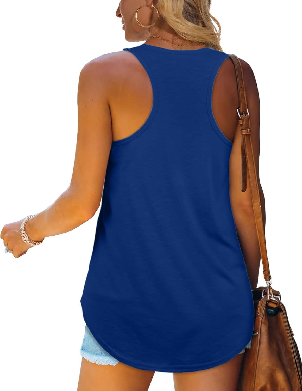 imageWomens Tank Tops Racerback Loose Shirts for Women Summer14royalblue
