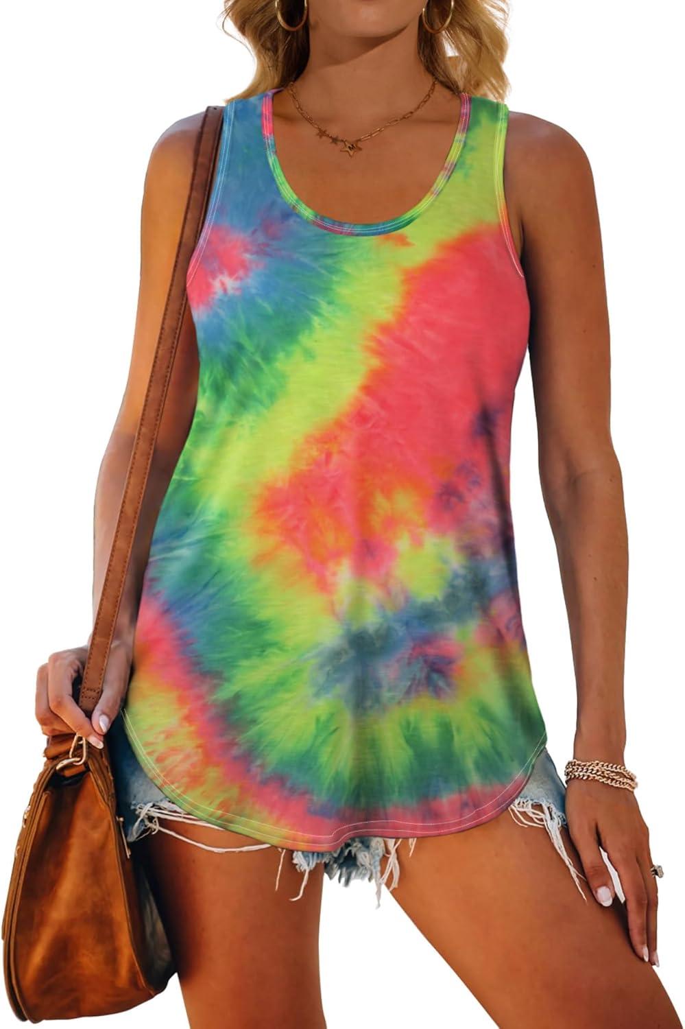 imageWomens Tank Tops Racerback Loose Shirts for Women Summer20tdred