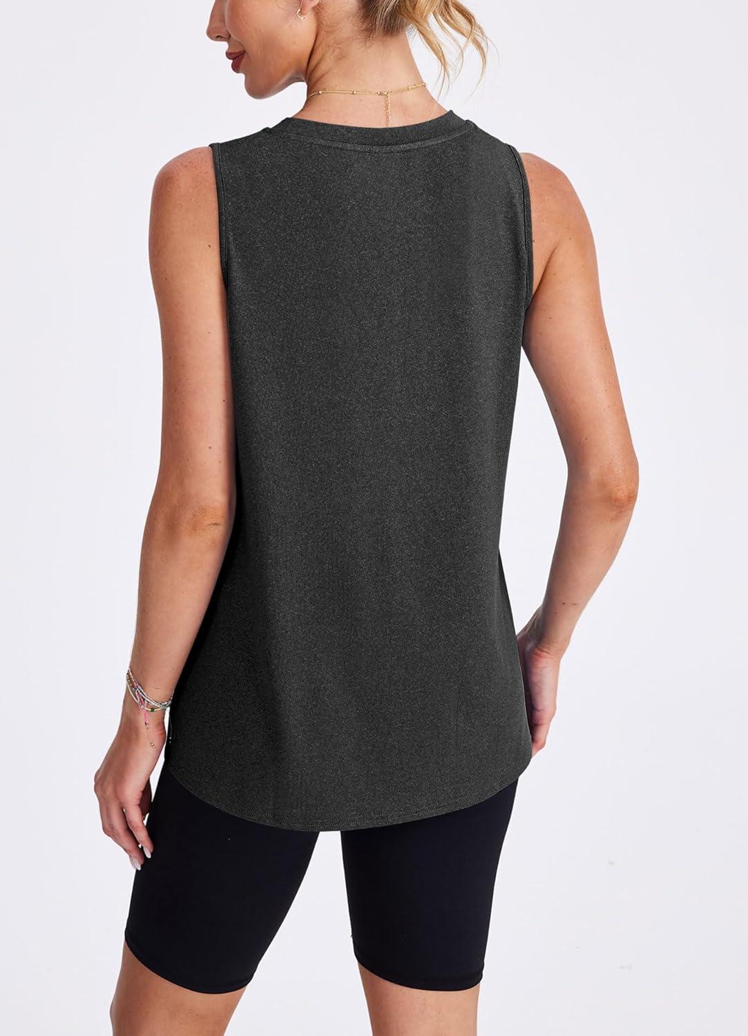 imageWomens Workout Tank Tops Lightweight Sleeveless Shirts for Women Loose Fit Tops for Athletic Running Tennis Yoga00black