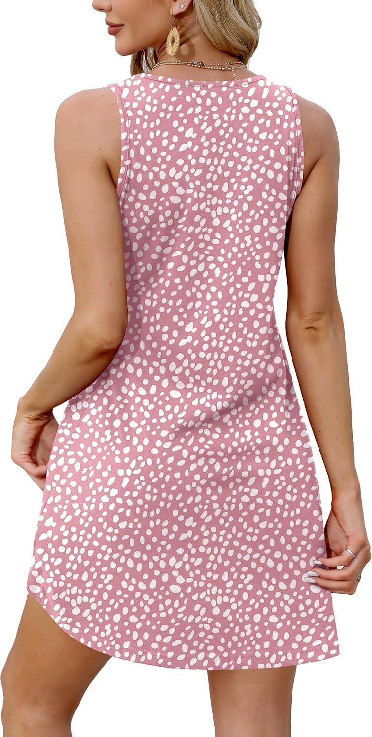 imageXIEERDUO Summer Dresses for Women 2025 Beach Vacation Clothes V Neck Button Sundresses with PocketsA Floral 06