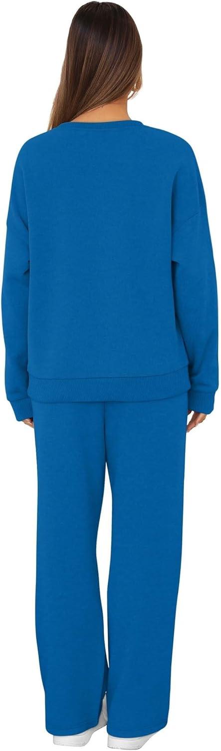 imageXIEERDUO Sweatsuits Women 2 Piece Outfit Matching Lounge Sets Fall Outfits 2025 Fashion Clothing Crewneck Track SuitsBlue