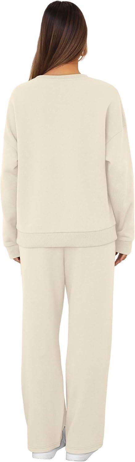 imageXIEERDUO Sweatsuits Women 2 Piece Outfit Matching Lounge Sets Fall Outfits 2025 Fashion Clothing Crewneck Track SuitsLight Khaki