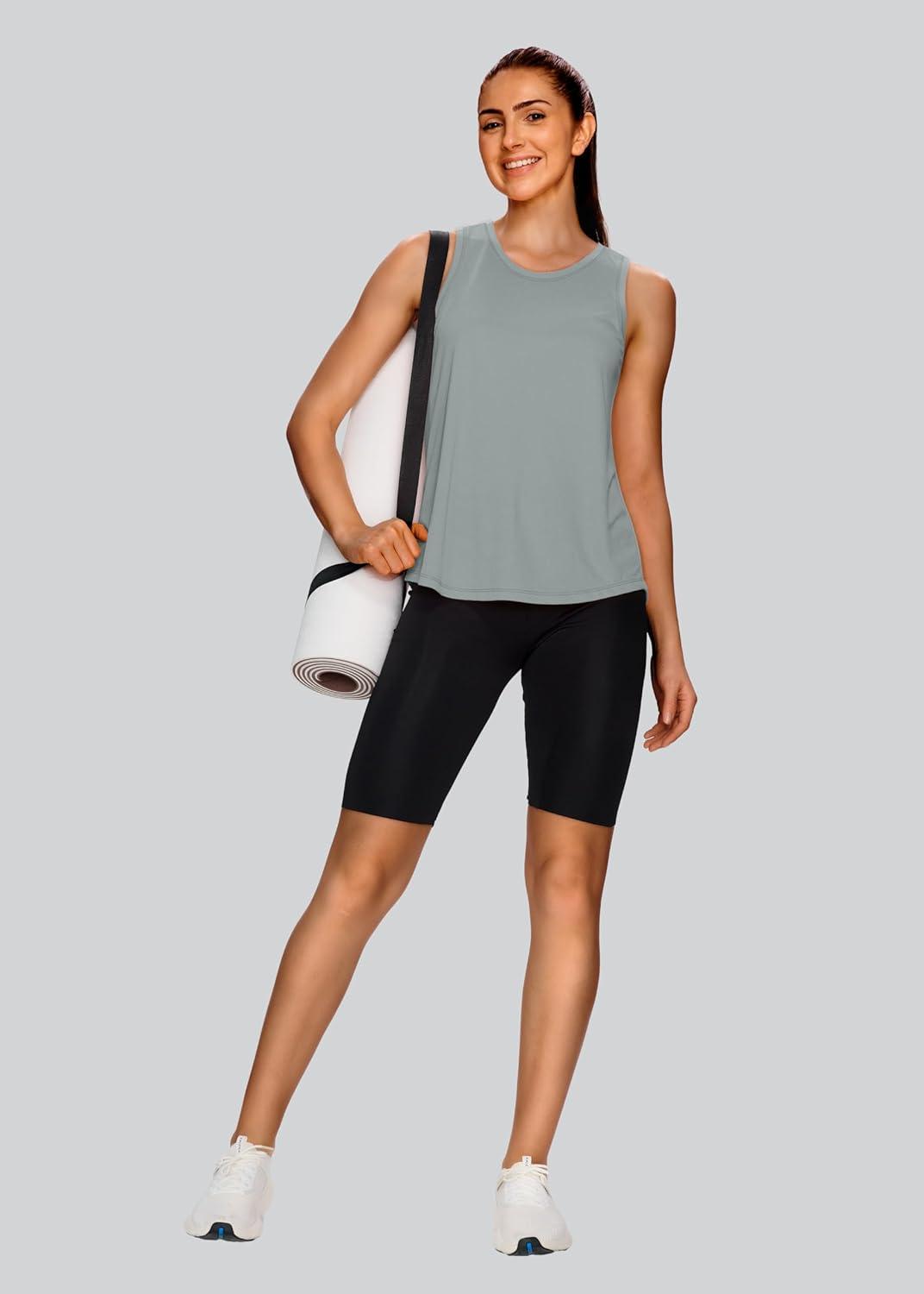 imageXIEERDUO Tank Top for Women Racerback Sleeveless Workout Tops Loose Fit Yoga Running Gym Shirts for WomenGrey