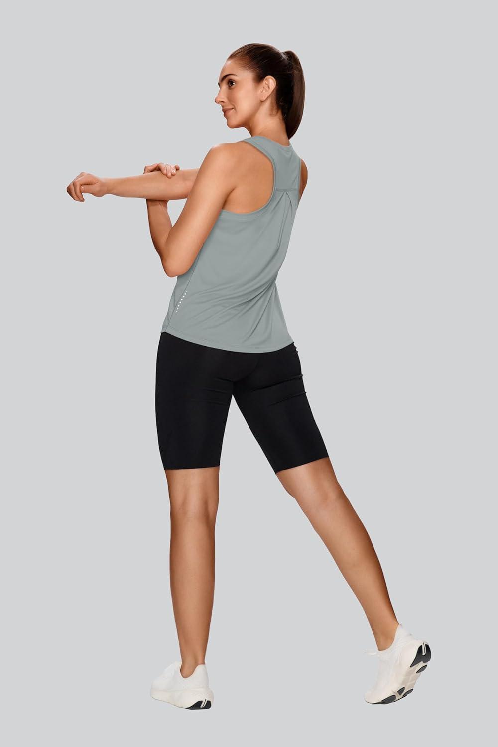 imageXIEERDUO Tank Top for Women Racerback Sleeveless Workout Tops Loose Fit Yoga Running Gym Shirts for WomenGrey