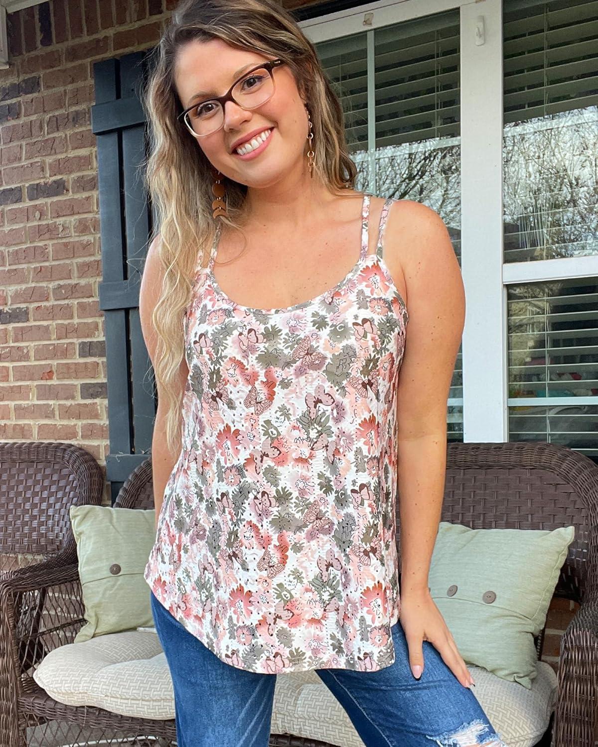 imageXIEERDUO Womens Tank Tops Spaghetti Strap Camisoles Eyelet Embroidery Scoop Neck TopsQ Multicolor