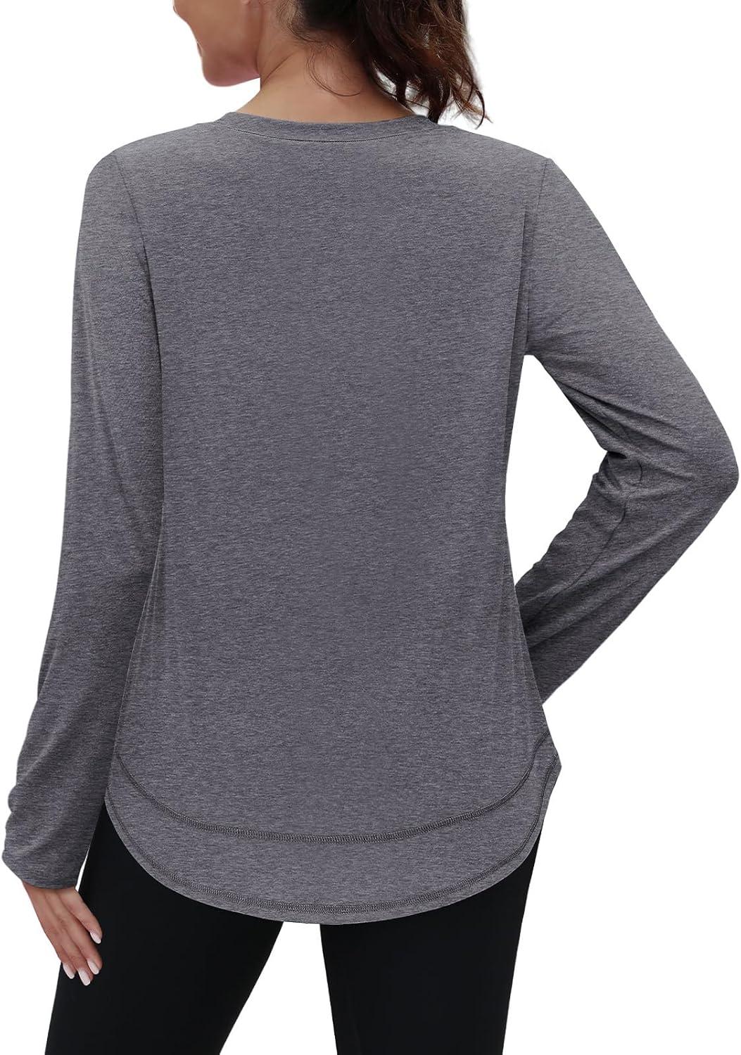 imageXIEERDUO Womens Workout Tops Long Sleeve Quick Dry UPF 50 Sun Protection Shirts for Hiking Running S3XL02 Grey