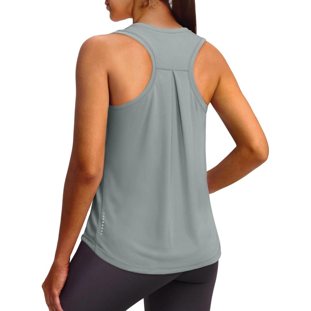 imageXIEERDUO Tank Top for Women Racerback Sleeveless Workout Tops Loose Fit Yoga Running Gym Shirts for WomenGrey