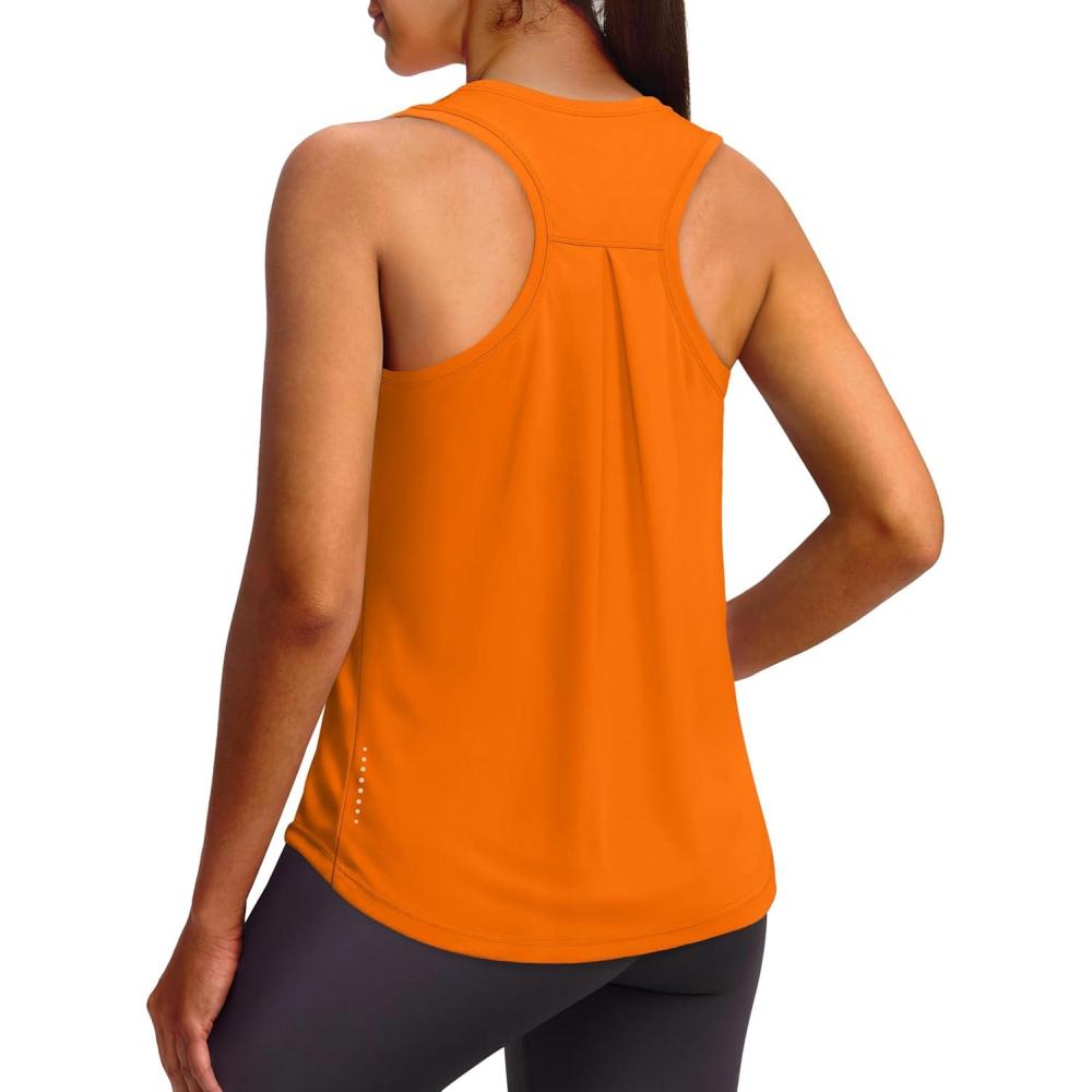 imageXIEERDUO Tank Top for Women Racerback Sleeveless Workout Tops Loose Fit Yoga Running Gym Shirts for WomenOrange