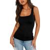 C Double Layer Tank Tops Black