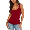 C Double Layer Tank Tops Red