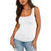 C Double Layer Tank Tops White