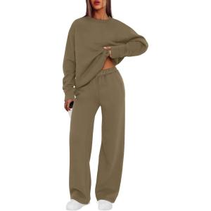 XIEERDUO Sweatsuits Women 2 Piece Outfit Matching Lounge Sets Fall Outfits 2025 Fashion Clothing Crewneck Track Suits(Camel Khaki)