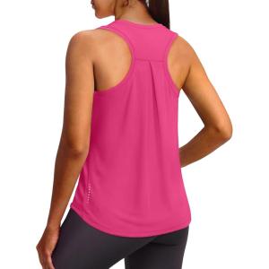 XIEERDUO Tank Top for Women Racerback Sleeveless Workout Tops Loose Fit Yoga Running Gym Shirts for Women(Hot Pink)