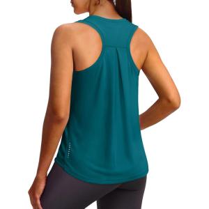XIEERDUO Tank Top for Women Racerback Sleeveless Workout Tops Loose Fit Yoga Running Gym Shirts for Women(Teal)