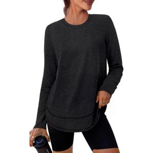 XIEERDUO Women’s Workout Tops Long Sleeve Quick Dry UPF 50+ Sun Protection Shirts for Hiking Running S-3XL(03 Black)