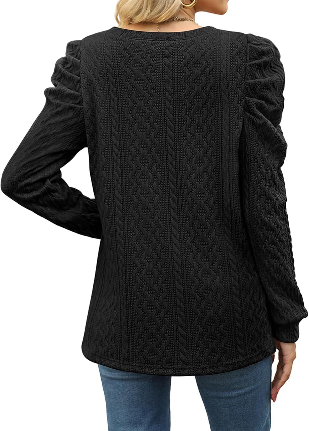imageLadies Sweaters for Fall Black Tunic Sweaters Trendy Business Casual Tops Loose Fit L
