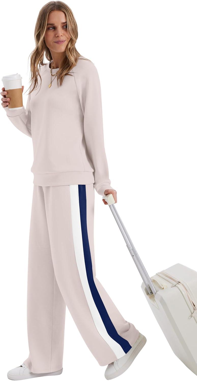 imageXIEERDUO 2 Piece Sets for Women Fall Fashion Must Have Teachers Airport Outfits 2025 Winter Clothing Lounge Sets SweatsuitsBbeige