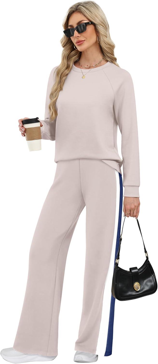 imageXIEERDUO 2 Piece Sets for Women Fall Fashion Must Have Teachers Airport Outfits 2025 Winter Clothing Lounge Sets SweatsuitsBbeige