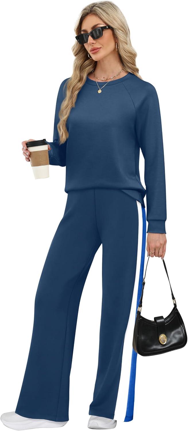 imageXIEERDUO 2 Piece Sets for Women Fall Fashion Must Have Teachers Airport Outfits 2025 Winter Clothing Lounge Sets SweatsuitsCnavy