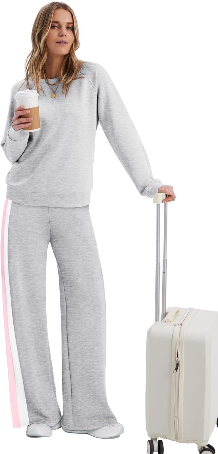 imageXIEERDUO 2 Piece Sets for Women Fall Fashion Must Have Teachers Airport Outfits 2025 Winter Clothing Lounge Sets SweatsuitsFgrey