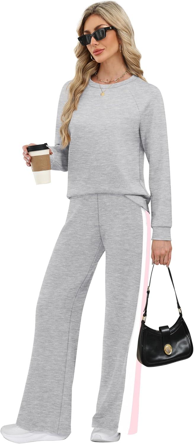 imageXIEERDUO 2 Piece Sets for Women Fall Fashion Must Have Teachers Airport Outfits 2025 Winter Clothing Lounge Sets SweatsuitsFgrey