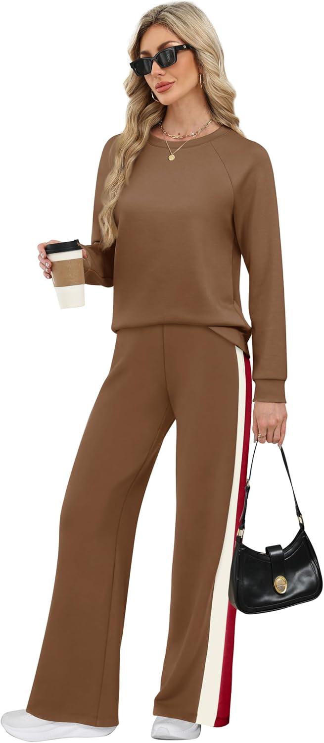 imageXIEERDUO 2 Piece Sets for Women Fall Fashion Must Have Teachers Airport Outfits 2025 Winter Clothing Lounge Sets SweatsuitsGcaramel