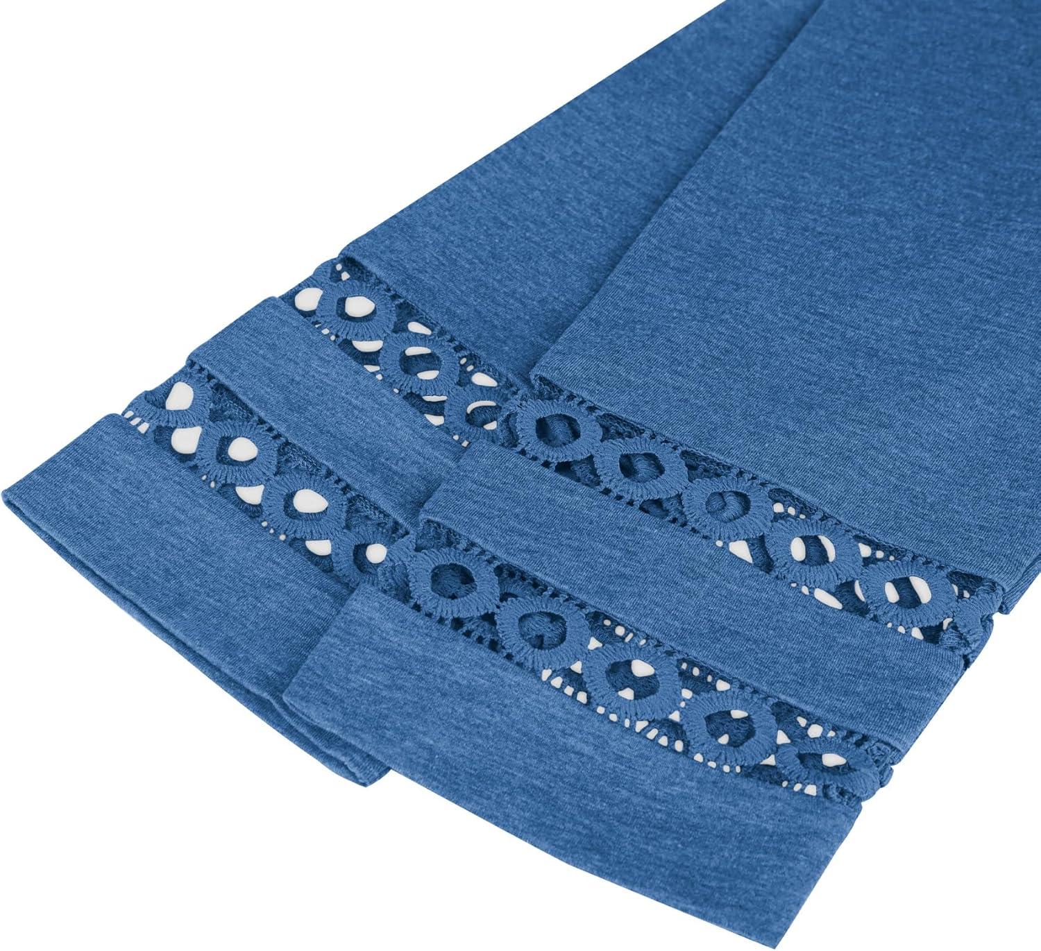 imageXIEERDUO 34 Length Sleeve Womens Tops Dressy Casual Blouses for Women 2025 Trendy V Neck T Shirts Summer ClothesBlue