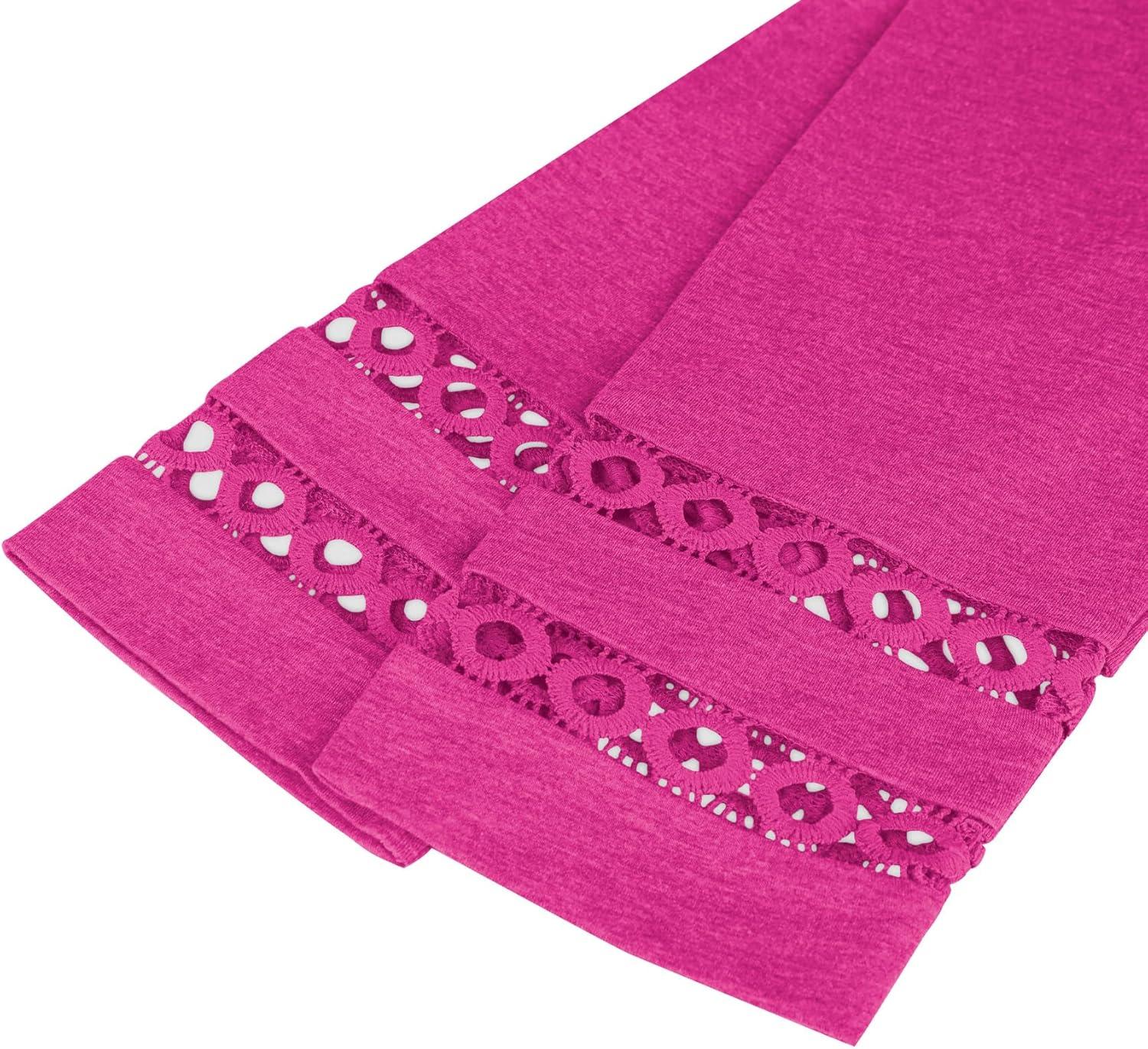 imageXIEERDUO 34 Length Sleeve Womens Tops Dressy Casual Blouses for Women 2025 Trendy V Neck T Shirts Summer ClothesHot Pink