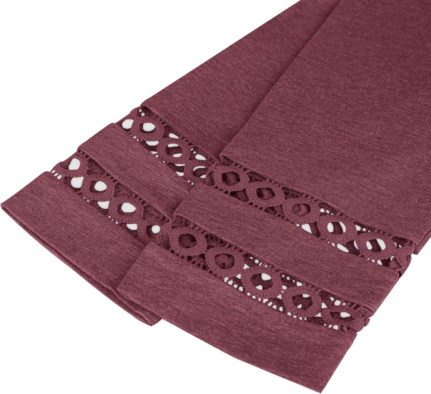 imageXIEERDUO 34 Length Sleeve Womens Tops Dressy Casual Blouses for Women 2025 Trendy V Neck T Shirts Summer ClothesWine Red