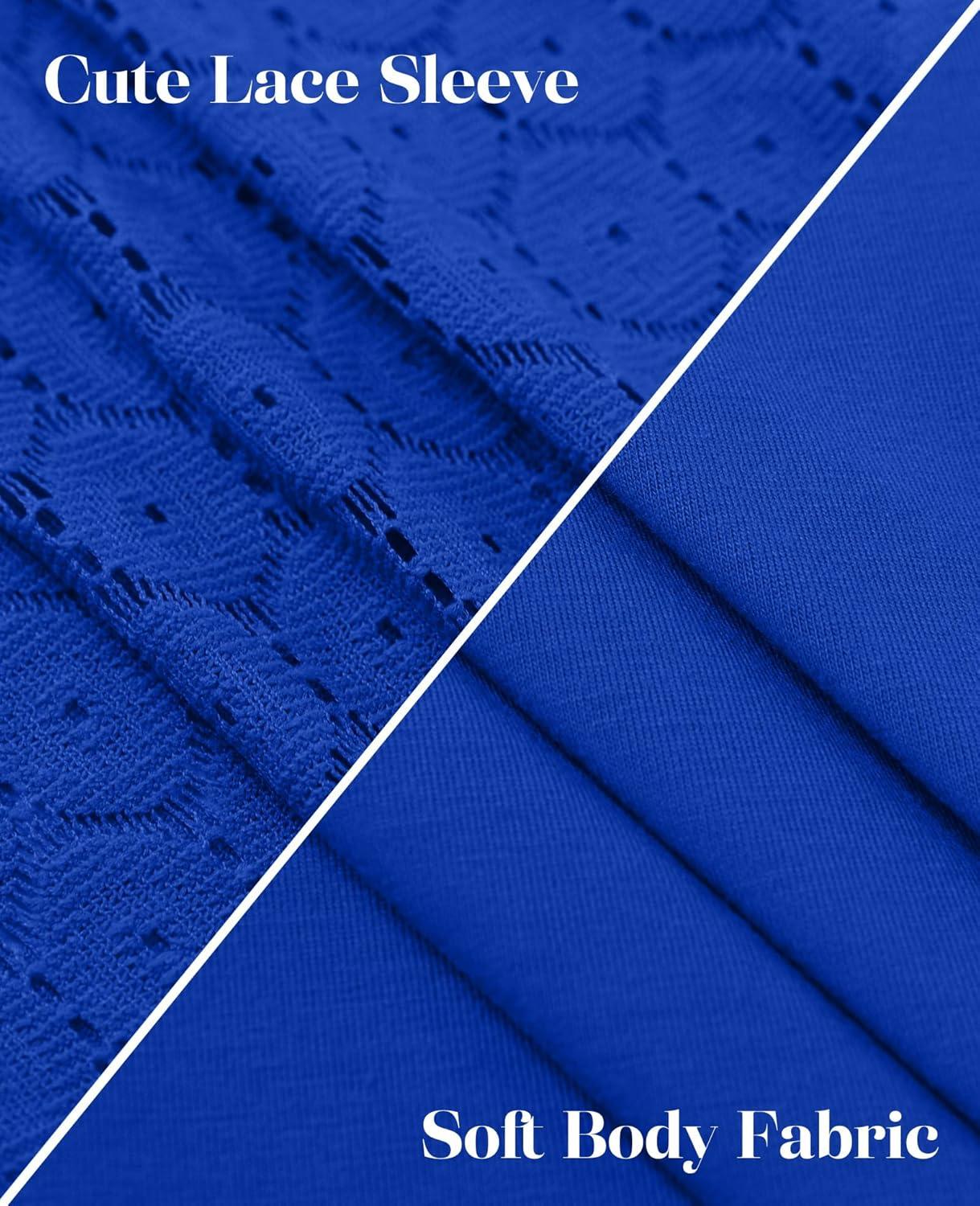 imageXIEERDUO 34 Length Sleeve Womens Tops VNeck Lace Tunic Tops Business Casual Blouses 2025Dark Blue