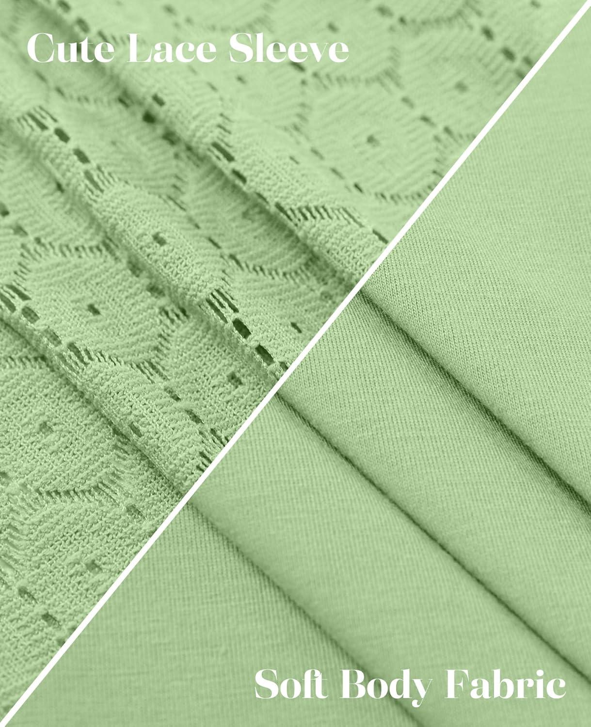 imageXIEERDUO 34 Length Sleeve Womens Tops VNeck Lace Tunic Tops Business Casual Blouses 2025Light Green