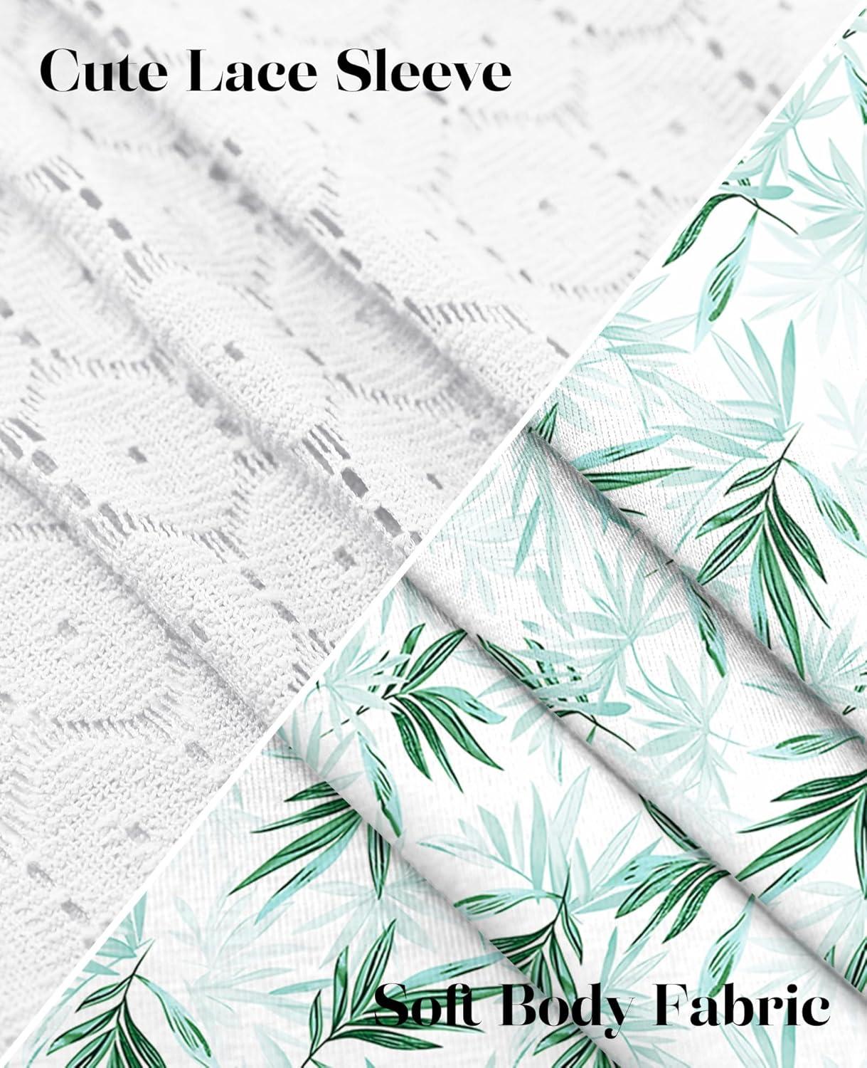 imageXIEERDUO 34 Length Sleeve Womens Tops VNeck Lace Tunic Tops Business Casual Blouses 2025Patternedboho Leaf