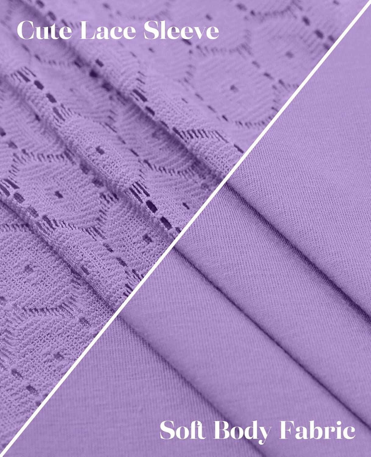 imageXIEERDUO 34 Length Sleeve Womens Tops VNeck Lace Tunic Tops Business Casual Blouses 2025Purple