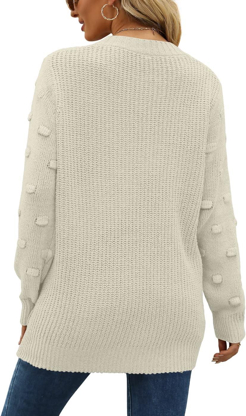 imageXIEERDUO Sweaters for Women Long Sleeve Chunky Knit Pullover Crewneck Sweatshirts