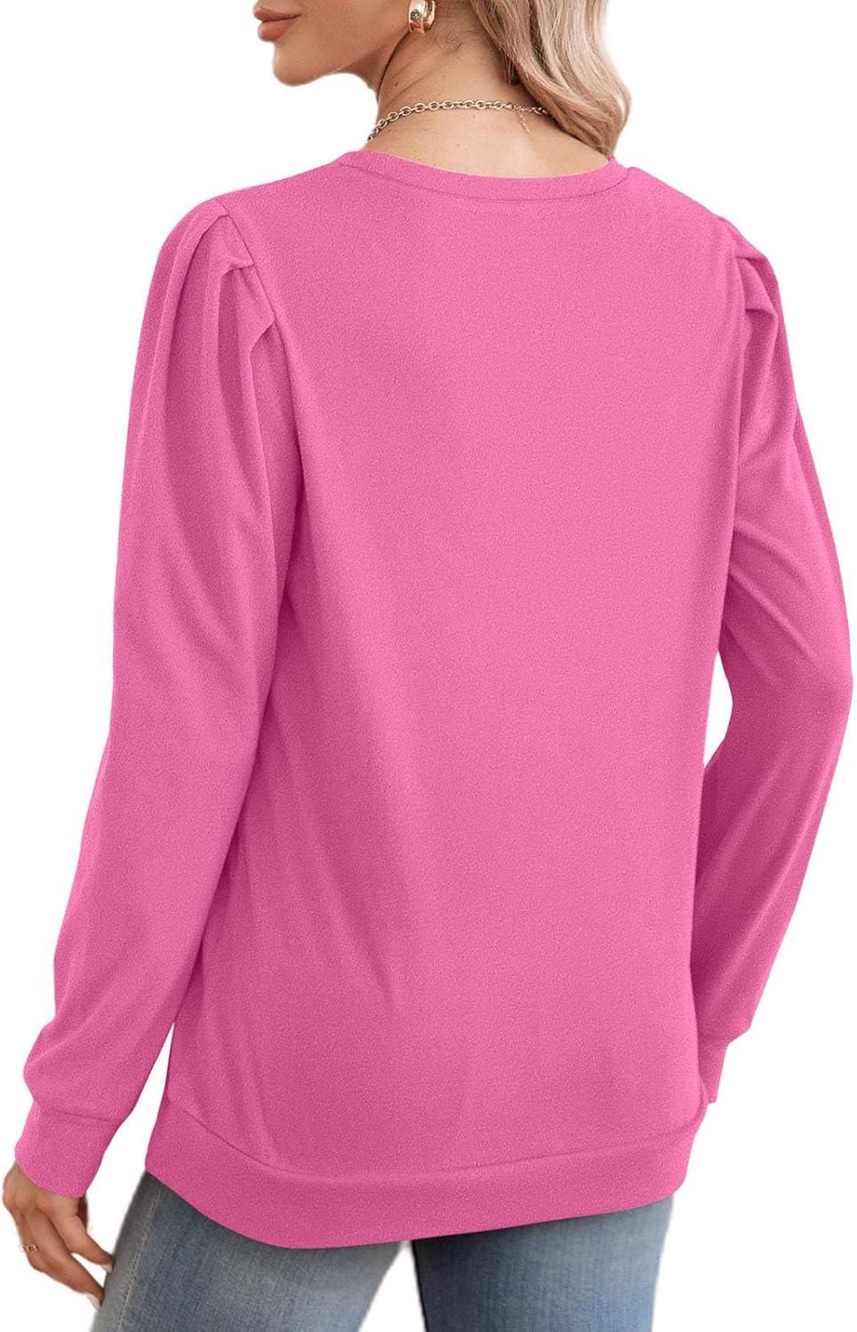 imageXIEERDUO Sweatshirts for Women Crew Neck Long Sleeve Basic Casual Tunic Tops for Leggings