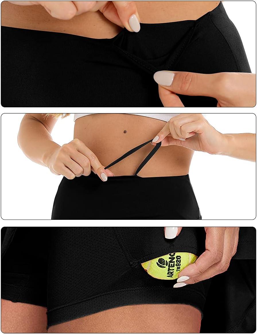 imageXIEERDUO Womens 20quot Modest Knee Length Tennis Skirt Golf Skort