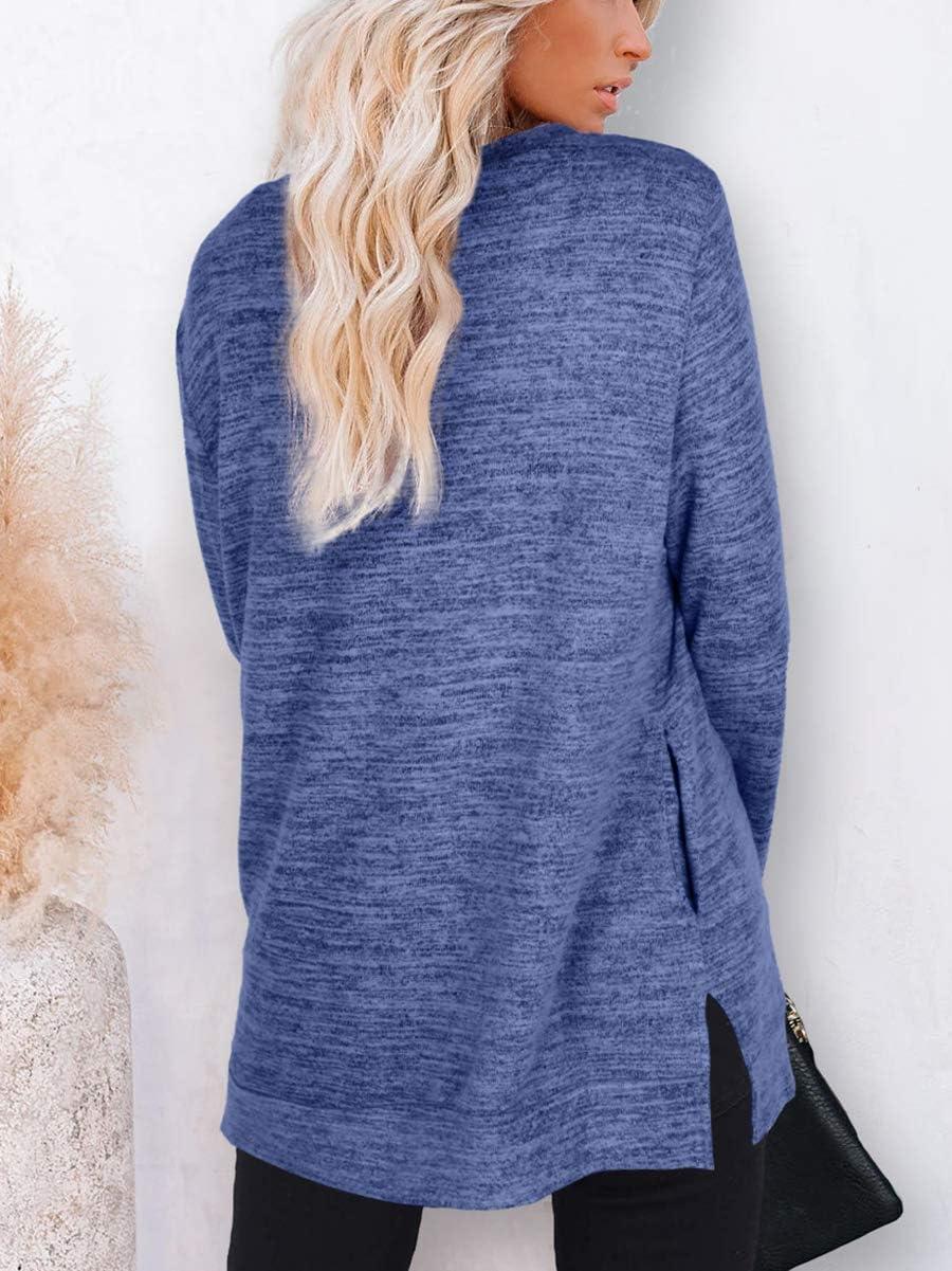 imageXIEERDUO Womens Casual Sweatshirts Long Sleeve Shirts Oversized With Pocket Tunic Tops S3XL100blue