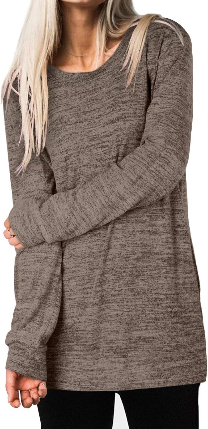 imageXIEERDUO Womens Casual Sweatshirts Long Sleeve Shirts Oversized With Pocket Tunic Tops S3XL102coffee