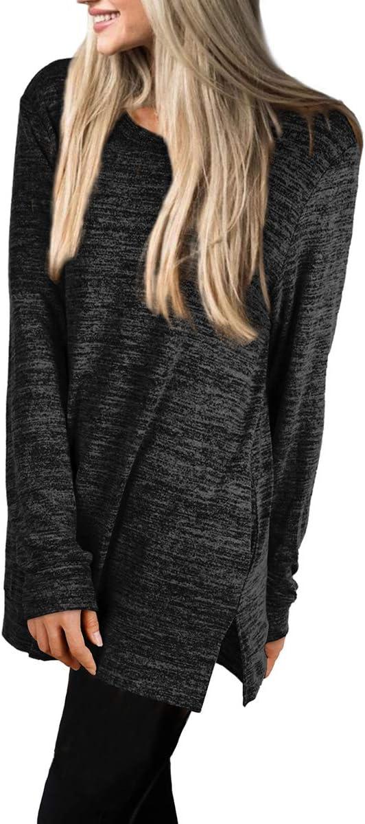 imageXIEERDUO Womens Casual Sweatshirts Long Sleeve Shirts Oversized With Pocket Tunic Tops S3XL106grey