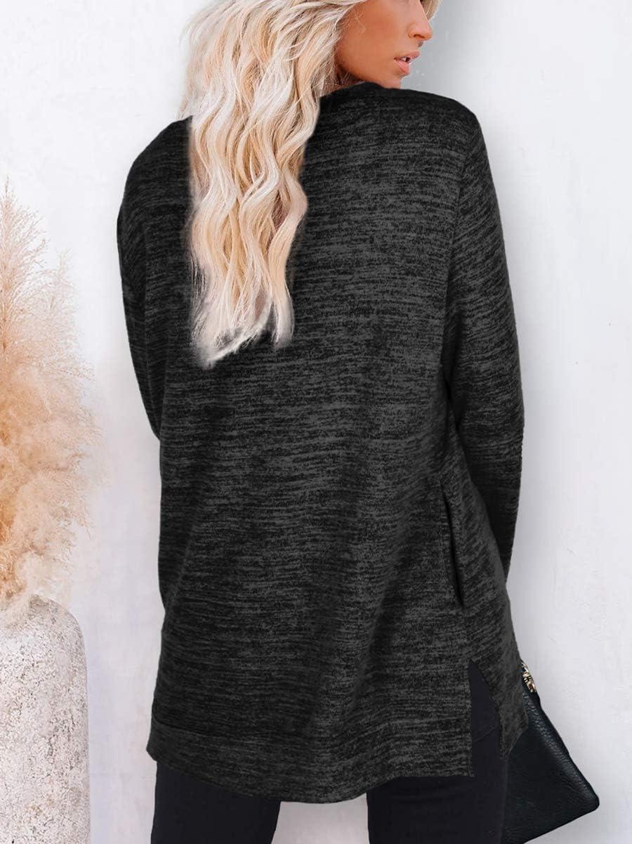 imageXIEERDUO Womens Casual Sweatshirts Long Sleeve Shirts Oversized With Pocket Tunic Tops S3XL106grey