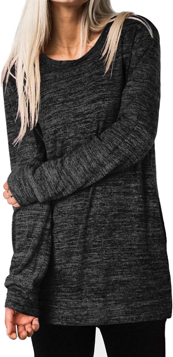imageXIEERDUO Womens Casual Sweatshirts Long Sleeve Shirts Oversized With Pocket Tunic Tops S3XL106grey