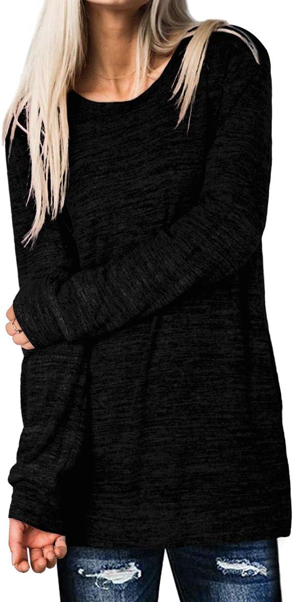 imageXIEERDUO Womens Casual Sweatshirts Long Sleeve Shirts Oversized With Pocket Tunic Tops S3XL113black