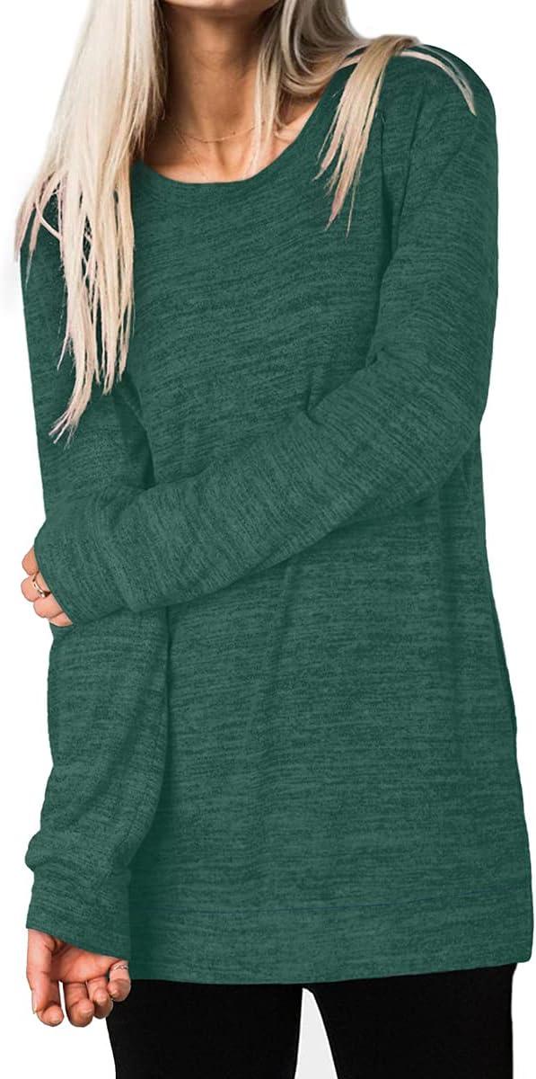 imageXIEERDUO Womens Casual Sweatshirts Long Sleeve Shirts Oversized With Pocket Tunic Tops S3XL119xmas Green