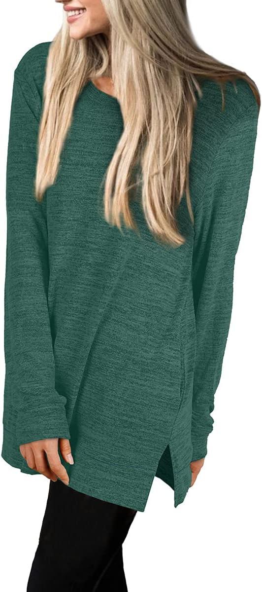 imageXIEERDUO Womens Casual Sweatshirts Long Sleeve Shirts Oversized With Pocket Tunic Tops S3XL119xmas Green