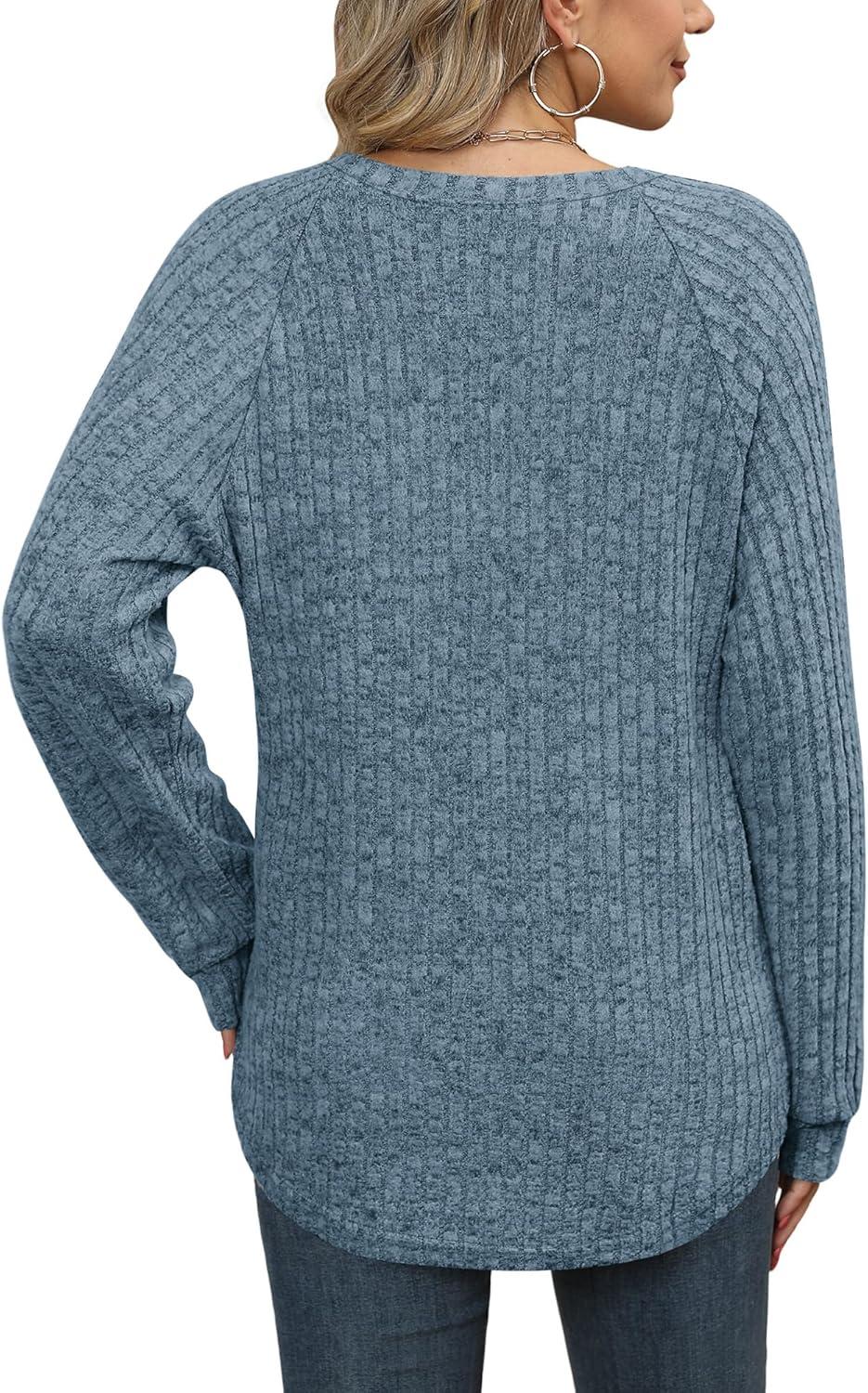 imageXIEERDUO Womens Sweatshirts Crewneck Loose Fitting Tops For Women Long Sleeve Shirts Pullover02kblue