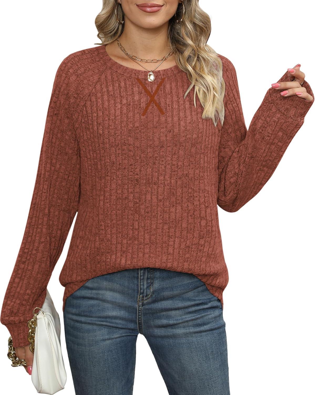 imageXIEERDUO Womens Sweatshirts Crewneck Loose Fitting Tops For Women Long Sleeve Shirts Pullover02kcaramel